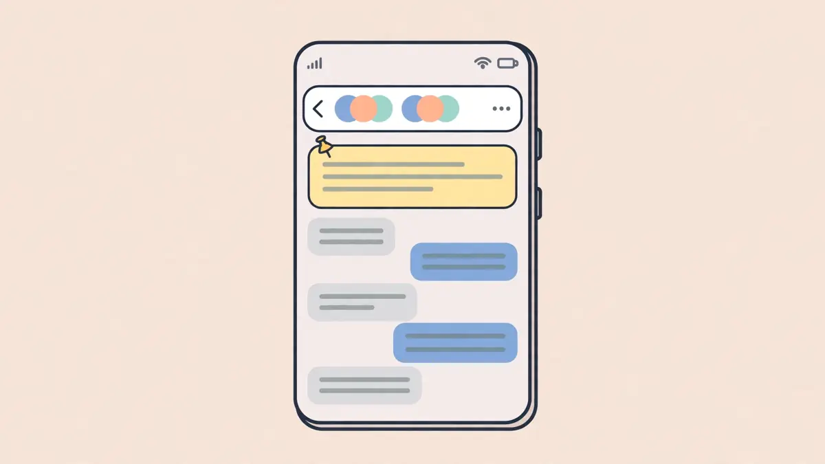 A message pinned at the top of a generic group chat