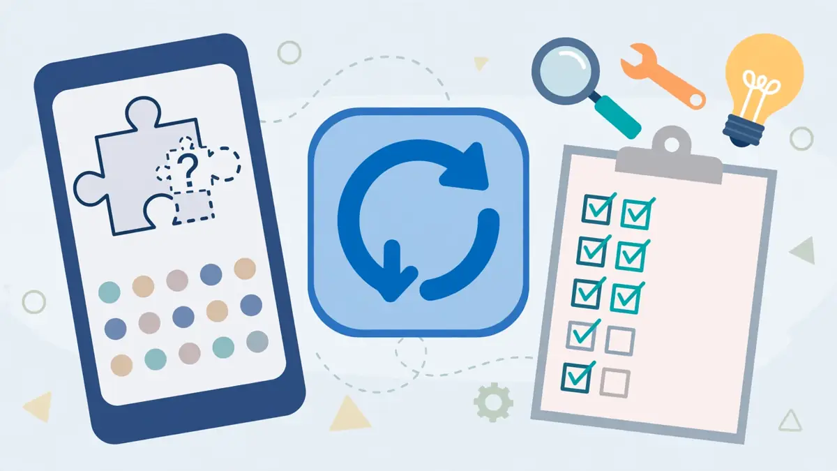 Troubleshooting a missing app feature on a smartphone