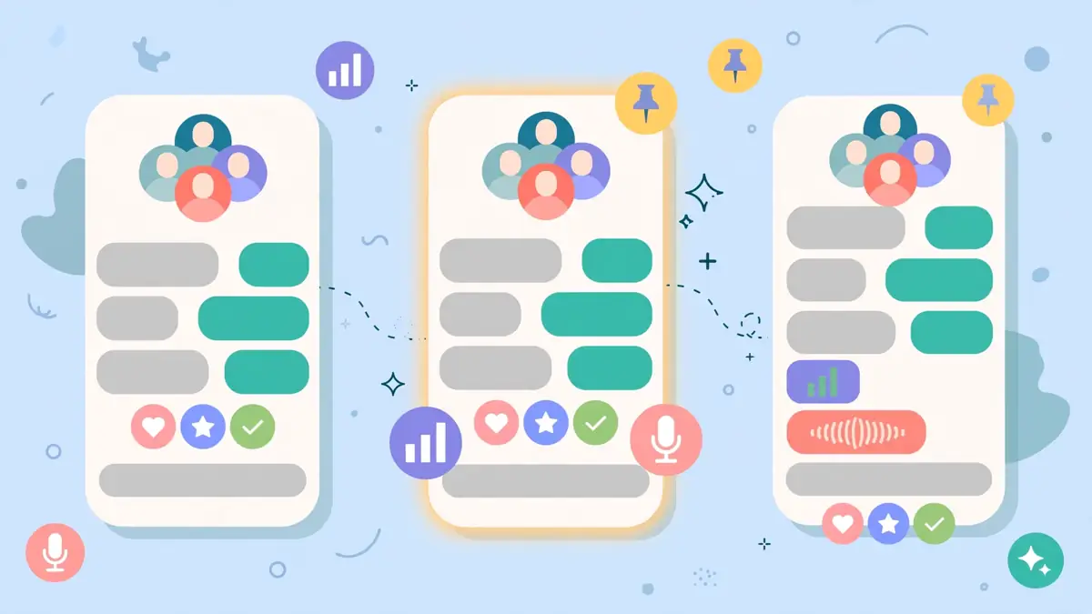 A familiar group chat with a few new features added